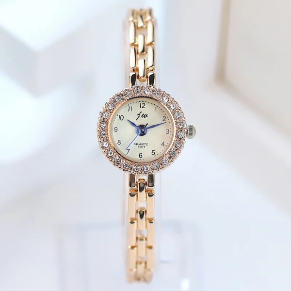 Mode 25 mm watch för kvinnor lyxigt legeringsband kvarts damklocka watch present för flickor roséguld Rose Yellow 2
