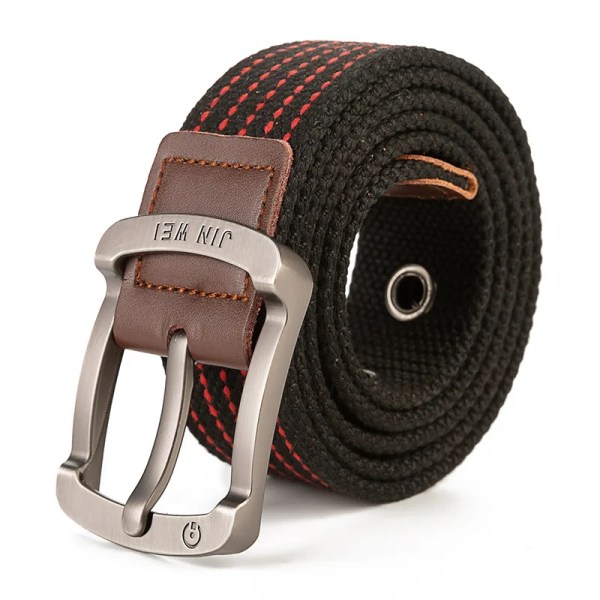 Herrspänne canvas bälte polyester flätat utomhus fritidsbyxor bälte 110-140 i längd 3,8 cm i bredd PWD001 Army Green 110cm
