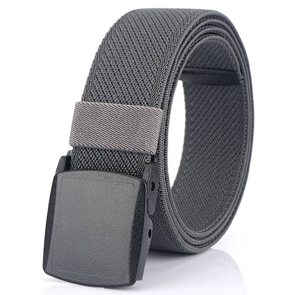 VATLTY Metallfritt elastiskt bälte för män, starkt teknisk plast, snabblåsande nylon Unisex Stretchbälte Utomhussport Gray 120cm