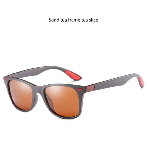 Klassiska Punksolglasögon Retroglasögon för män UV400 Körning Ridglasögon Utomhusklättring Fyrkantig ram Glasögon Fiskeskydd B06 tan flake
