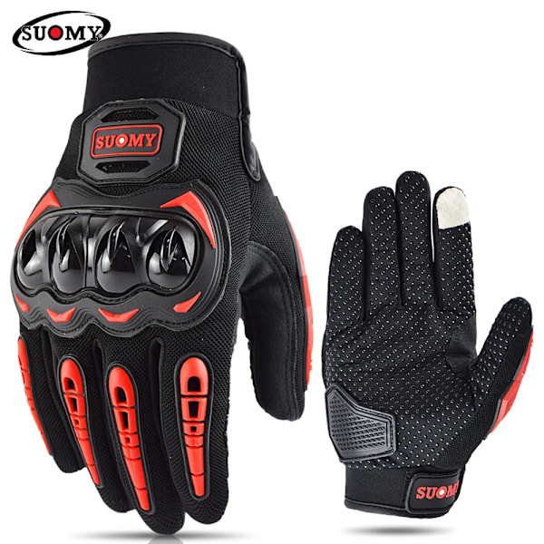 Suomy Sommar Brun Motorcykelhandskar Fingerlösa Getläder Moto Åkhandske Halv Finger Retro Herr Dam Motorcykel Halv Handske SU33 Red L