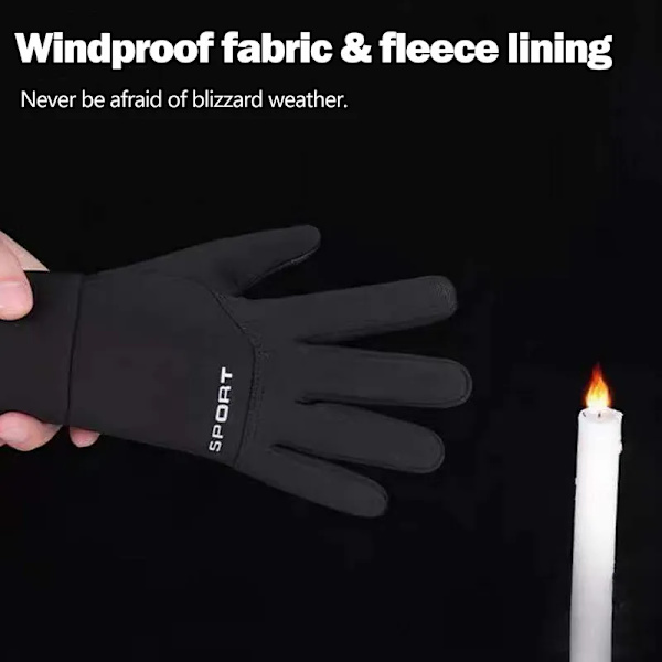 24H skeppsvarma vinterhandskar för män Pekskärm Vattentäta vindtäta handskar Snowboard Motorcykelkörning Unisex Black2 M