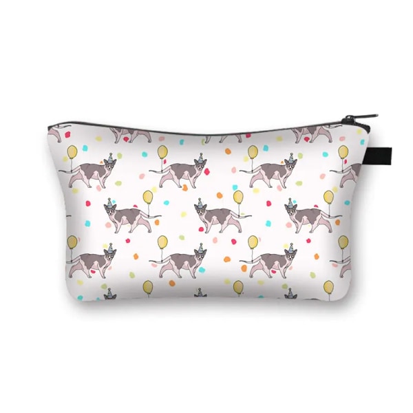 Sphynx Cat Print Kosmetikväska Kvinna Multifunktionell Skönhetsväska Dammtät förvaringsväska Dam Rese Case flickor Makeupväska shzbwumaom6