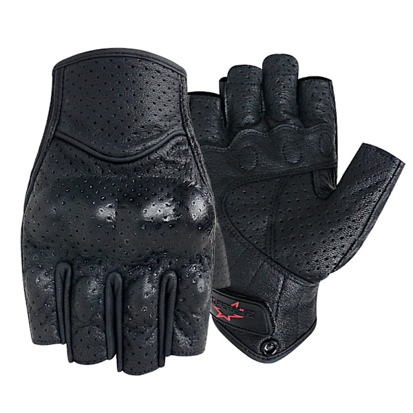 Motorcykelhandskar Dam Mentouch Skärm Premium Läder Svart Gul Brun Cykelhandske Motorcykel Motorcross Vante Men G11 Half Finger M
