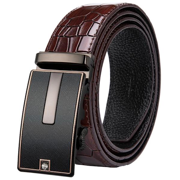 Hi-Tie Herr Designer Mode Rött Läderbälte Herr Guldspänne Lyxigt Coolt Läderbälte för jeans Röd krokodilrem DJ-2036-C 0081-DJ-C 110cm