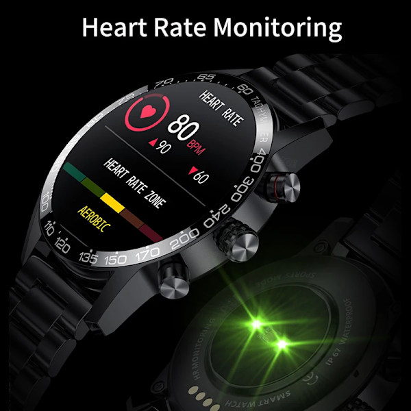 LIGE Ny AMOLED HD Bluetooth Call Smart Watch Herr Blodtryck Vattentät Watch För Herr Business Sport Armband Herr SmartWatch Mesh belt silver AMOLED Smart Watch