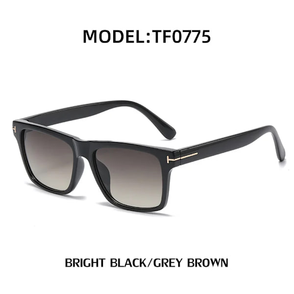 nytt mode tom varumärke tf rektangel solglasögon kvinnor män 2022 lyxdesigner hög kvalitet Ins populära oculos de sol uv400 black-gray-tea uv400