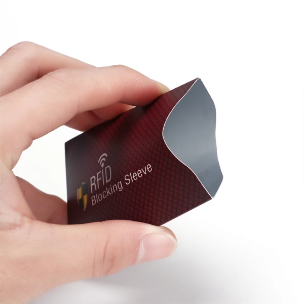5 st Stöldskydd för RFID kreditkortsskydd Blockerande korthållare ärm Hudfodral Case Case Nytt Style 1-wine red