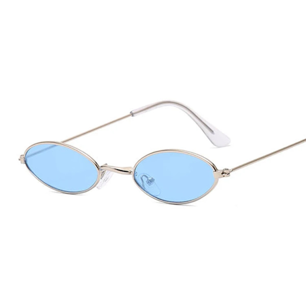 Retro Små Runda Solglasögon Kvinna Märkesdesigner Svarta Solglasögon För Damer Alloy Kvalitet Solglasögon Kvinna Oculus De Sol SilverBlue