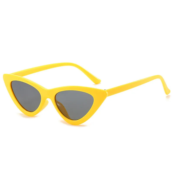 DLIDW Sommarmode Solglasögon Liten båge Okulary UV400 nyanser Polariserade Vintage Glasögon Solskydd utomhus Solglasögon Yellow
