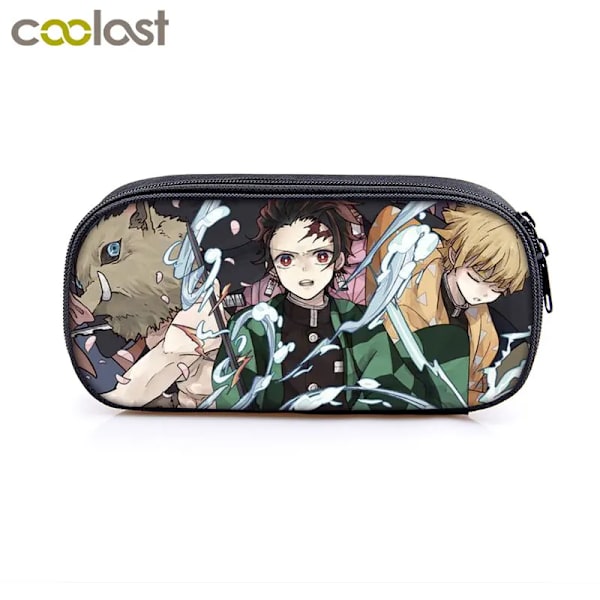 Anime Demon Slayer Kimetsu No Yaiba Canvas Case Pennfodral Dragkedja Sminkväska Pen Brevpapper Väska catoon Pennlåda qbbguimie14