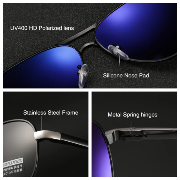 2021 HD Polarized UV 400 Herrsolglasögon Ny design Man Cool Driving Solglasögon Körning Glasögon Gafas De Sol Solglasögon Med Box mirror Full package CE