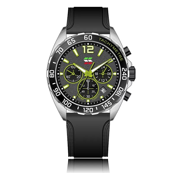 Mode Chronograph Herrklockor Toppmärke Lyx Silikonband Sport Armbandsur Business Quartz Klocka Vattentät Montre Homme Black-Silver