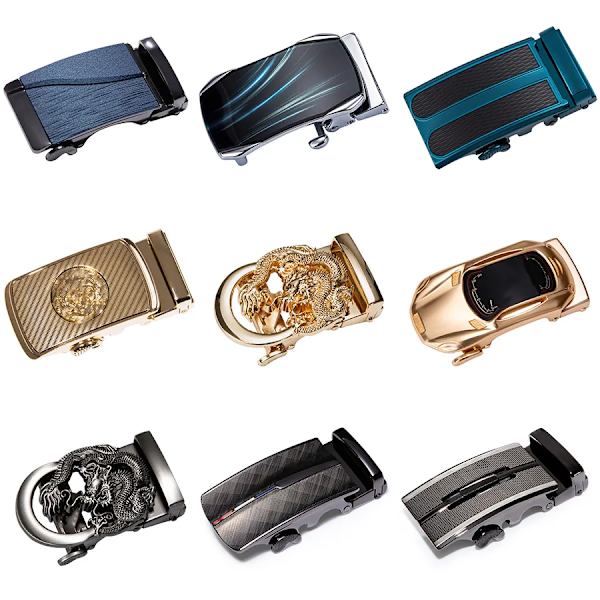 2020 Berömda Ny design automatiska bältesspännen för män Midjeband Spärrbältesspänne utan bältespassform 3,5 cm läderbältesspännen DK-2013