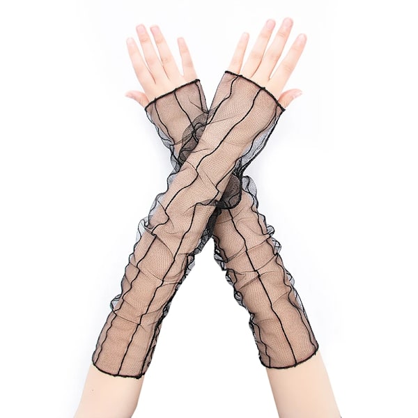 Nytt mode Neon Fishnet Cykelhandskar Fingerlösa Långa Handskar Ben Arm Manschett Fest Klänning för Dam Sexig Vacker Arm A6651(.331)