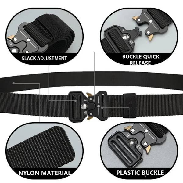 Män Bälte Utomhus Jakt Taktik Bälte Multi spänne Nylon Hög kvalitet Marine Corps Plastspänne Bälte Bred 3.0 Green 45to47inch