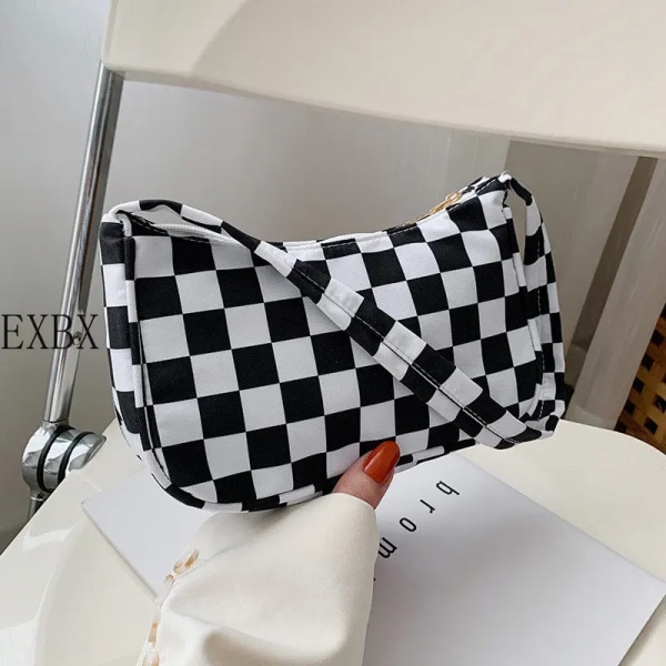 Print Nylon Casual Kvinnor Handväska Fjäril Leopard Zebra Print Kvinna Damunderarmväskor Lattice