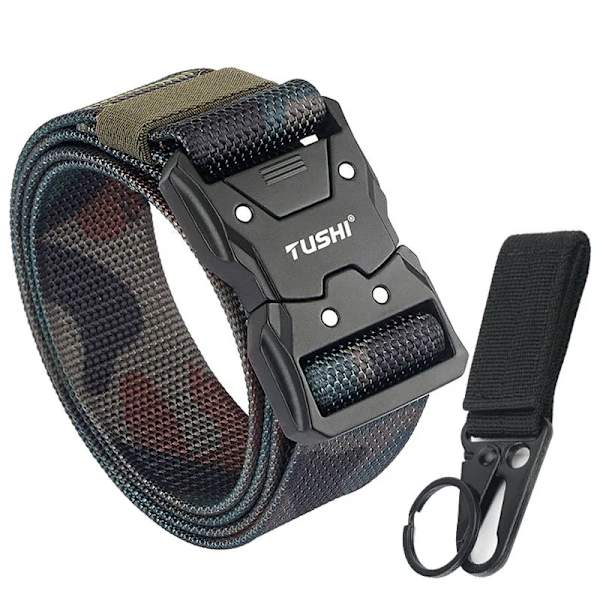 VATLTY 2022 Snabbtorkande taktiskt bälte män Hårdlegering Snabbspänne 1200D Mjuk nylon Army Bälte Hane Militär utrustning Camouflage 1 set(.1108) 125cm(adjustable)(.1108)