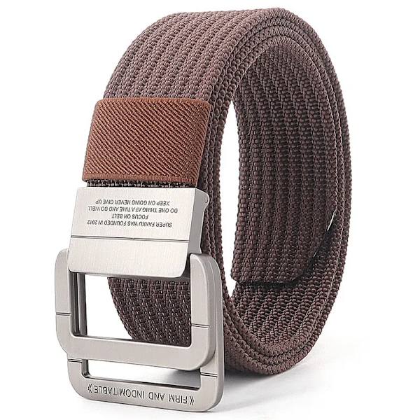 Snygga män Bälten Dubbla ringar Metall Skjutspänne Canvas Stickad Snabbtorkande Jeans Accessoarer Utomhus midjerem Unisex Cinto Color9 110cm