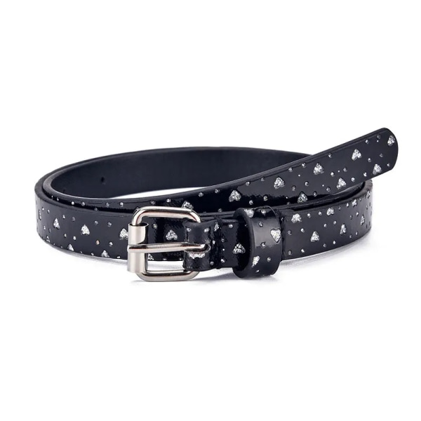 Glitter barnbälte Pojkar och flickor Märke imitation PU-läder Justerbara bälten Midjeband med stift Spänne Dekorativt jeansbälte D-camel 60-80cm