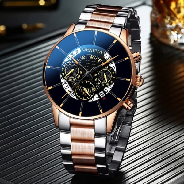 Relogio Masculino 2022 Herrenmode Business Uhren Manner Casual Kalender Uhr Mannlichen Edelstahl Quarzuhr Montre Homme L Black Gold White