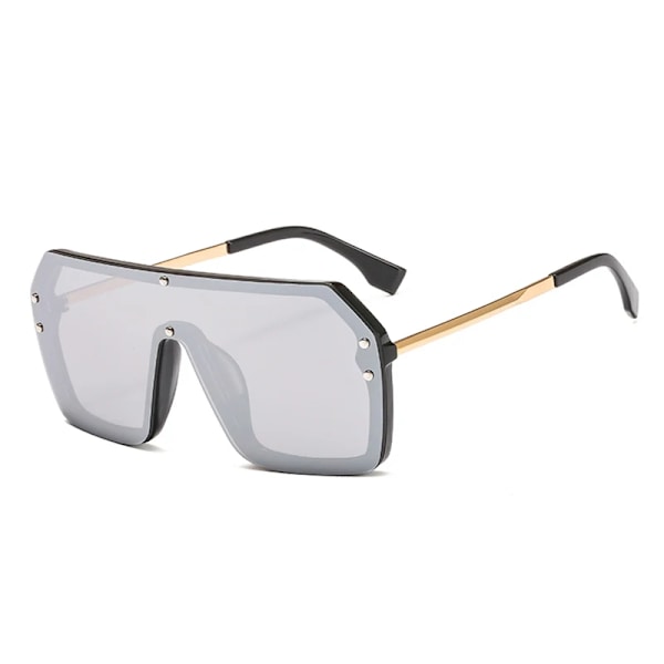 Klassiska retro överdimensionerade solglasögon solglasögon för kvinnor Spegelglasögon herr/kvinnor Lyxdesign unisex stor båge dam solglasögon Silver Other