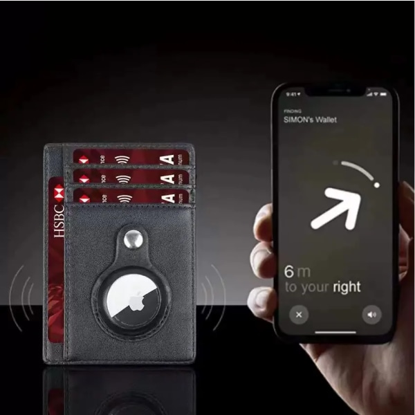 Ny RFID AirTag -plånbok Smal Minimalistisk Kreditkortshållare För AirTag Case Anti-förlorad Skyddsplånbok Coffee