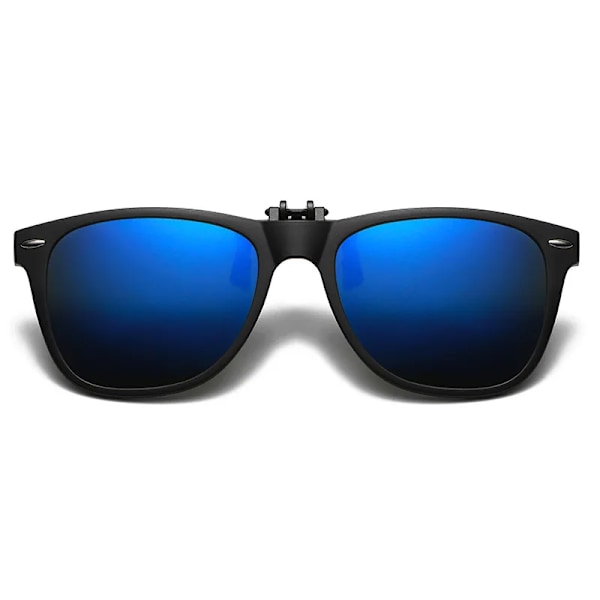 TR90 Polarized Clip On Solglasögon Män Flip Up Photochromic Solglasögon Spegel Blå Gul Lins Night Vision Körglasögon black blue as picture
