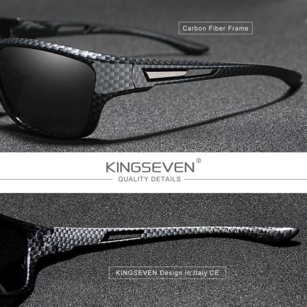 Specialerbjudande KINGSEVEN Brand Solglasögon Polariserad Lens Solglasögon män Dam UV400 7-årsjubileum Thanksgiving aktivitet 770 Bright Black Original