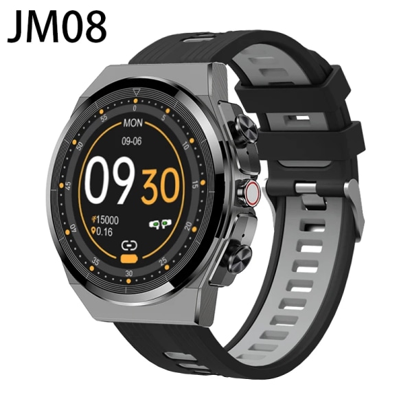 TWS Wireless BT Headset Smart Watch Dam Herr 1,4 tum Blue Tooth Call Fitness Musik Sport Smartwatches 2 i 1 för Android iOS JM08 BKBGS