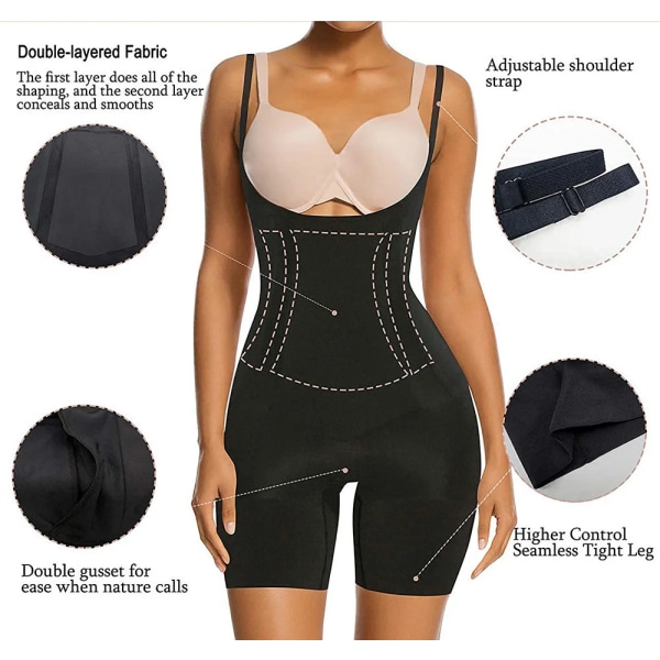 Kvinnlig kropp Skulpterad form Kläder Slida Bantning Platt Mage Bantning Osynlig Tightssittande plagg Bodysuit White XXL