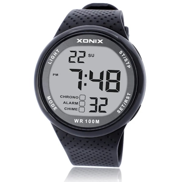2016 nytt märke XONIX Watch Herr Militära sportklockor Mode PU Vattentät LED Digital Watch For Man Klocka digital-klocka GJ-007C(PU Band