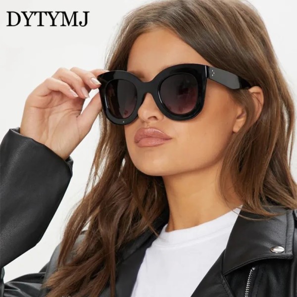 DYTYMJ Classic Cat Eye Solglasögon Dam Lyx Designer Solglasögon Dam Vintage Gradient Solglasögon Män Gafas De Sol Hombre Leopard