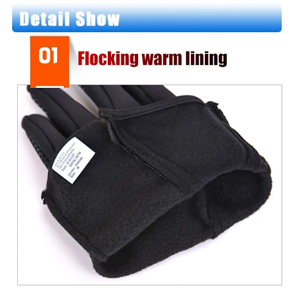 Unisex Vinter Thermal Varm Cykel Pekskärmshandskar Utomhuscamping Vandring Motorcykelhandskar Mjuk Varm Helfinger Red M