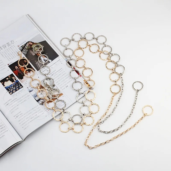 Byxor Bälte Kedja Kläder Accessoarer Midjekedja i flera lager Hip Hop tofsar Mode Speciellt utseende Choker Smycken B