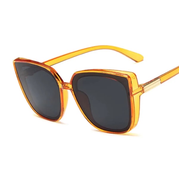 Lyxmärke Designer Cat Eye Solglasögon Kvinna Vintage Svarta Spegel Solglasögon För Mode Stor Båge Cool Sexig Kvinna Oculos Orange Gray as shows