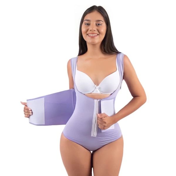 Triangelformkläder med kardborrefäst Body Nylon Slät och åtsittande Fajas Body Shapers Dam Korsettväst Black S