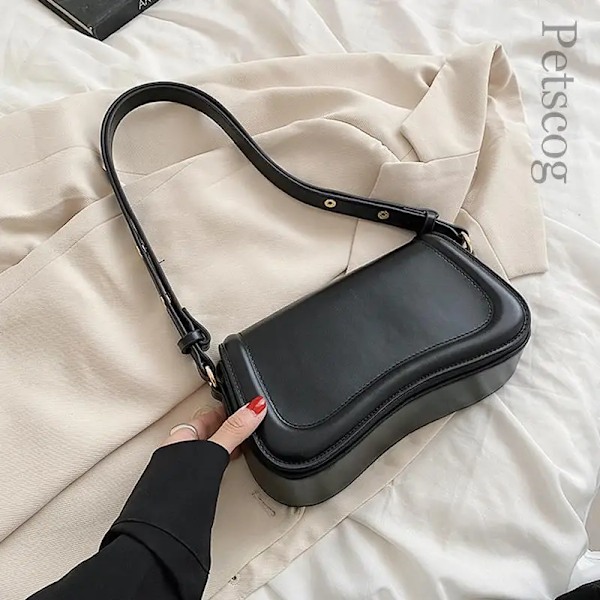 Petscog Luxury Designer Axelväskor Crossbody Väskor För Kvinnor Pu Läder Trend Kvinnlig Underarm Väska Mode Handväska Flap Handväskor Light Green (20cmMax Length30cm)