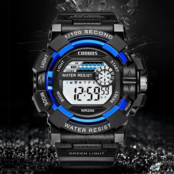 COOBOS Watch för män Big Dial LED digitala armbandsklockor för män Toppmärke Lyxklocka Watch Relogio Masculino Red 2
