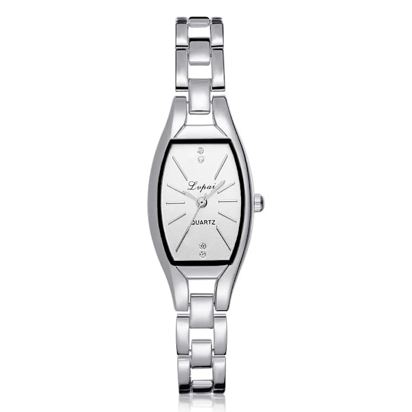 Lvpai Personlighet Enkel rektangulär tunna watch i rostfritt stål kvarts watch Elegant enkla kvinnoklockor Diamant siliver 1