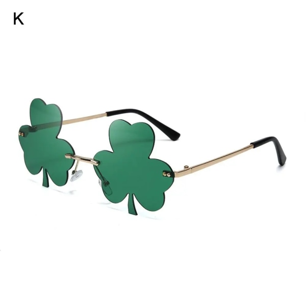 Solglasögon St. Patrick's Day Green Four Leaf Clover Glasögon Leprechaun Dräktglasögon Irish Shamrock Solglasögon K