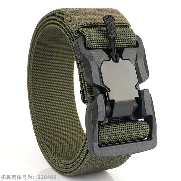 Taktiskt bälte Magnetiskt spänne Quick Release Elastiskt bälte Casual Nylon Träningsbyxor för män Bälte KK50 ArmyGreen 125cm