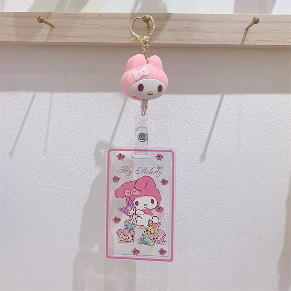 Kuromi Kitty Kawaii Tecknad Transparent Bank Identitet Buss-ID Kreditkortshållare Case Infällbar märkeshållare Visitkort Melody