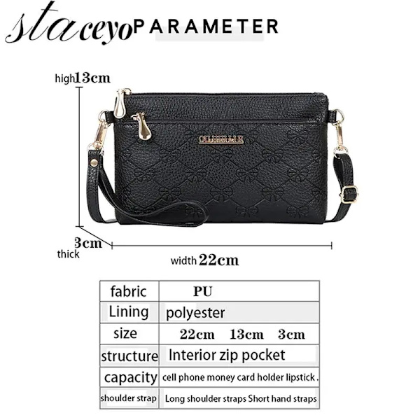 Lyxig Clutch-väska Läder Cross Body-väskor Dam Axlar Liten Crossbody Messenger-väska Lyxmärke Handväskor Svart Clutch-väska red 22x13x3cm