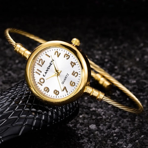 Lyxmärke Dam Klockor Mode Armband i rostfritt stål Kvartsarmbandsur Guld Damklänning Watch Herr Watch Klocka Present gold