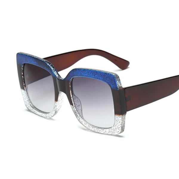 Överdimensionerade fyrkantiga solglasögon Kvinna Märkesdesigner Klara linser Solglasögon Kvinna Tre färger Stor Båg Fest Glasögon Oculos Blue trans
