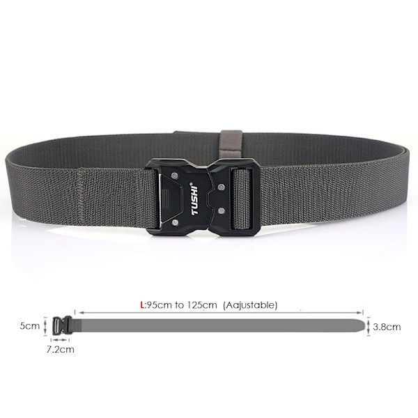 VATLTY Quick Release Elastiskt bälte Herr Hård legering Spänne Stark Äkta Nylon Dam Stretchbälte Utomhussport Arbetsbälte Hane Dark gray set(.897) 115CM(.897)
