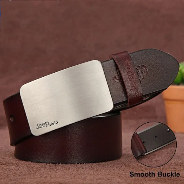 Lyxmärke Designer Bälte Herr Mode Äkta Läder Midjerem Legering Nål Spänne Herrbälte Cummerbunds Ceinture Homme 2022 JEEPFBK-Coffee 100cm