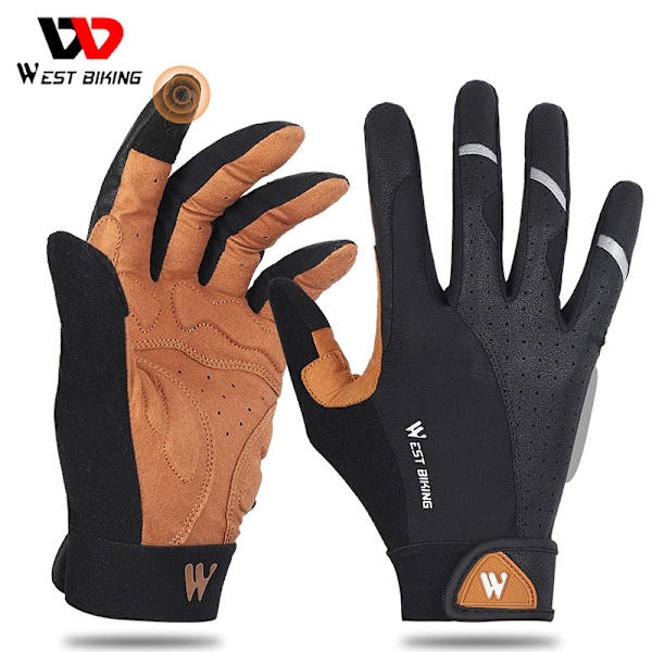 WEST BIKING Sommarcykelhandskar för män Stötsäkra cykelhandskar Utomhussport Fotvandring Pekskärm Helfinger cykelhandskar Half Finger XL