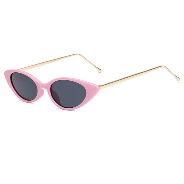 Damer Cat Eye Solglasögon Dam Märke Designer Mode Liten ram Solglasögon för kvinnliga trendglasögon UV400 O5 C5 Pink-Grey As the picture
